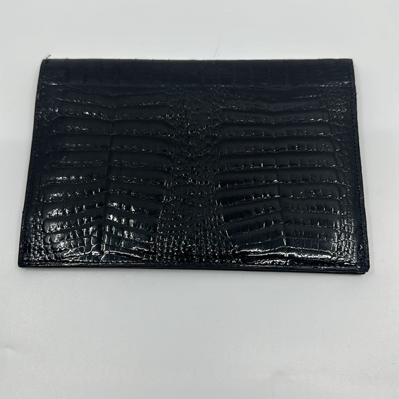 Nordstrom black crocodile leather wallet organizer - Picture 2 of 7